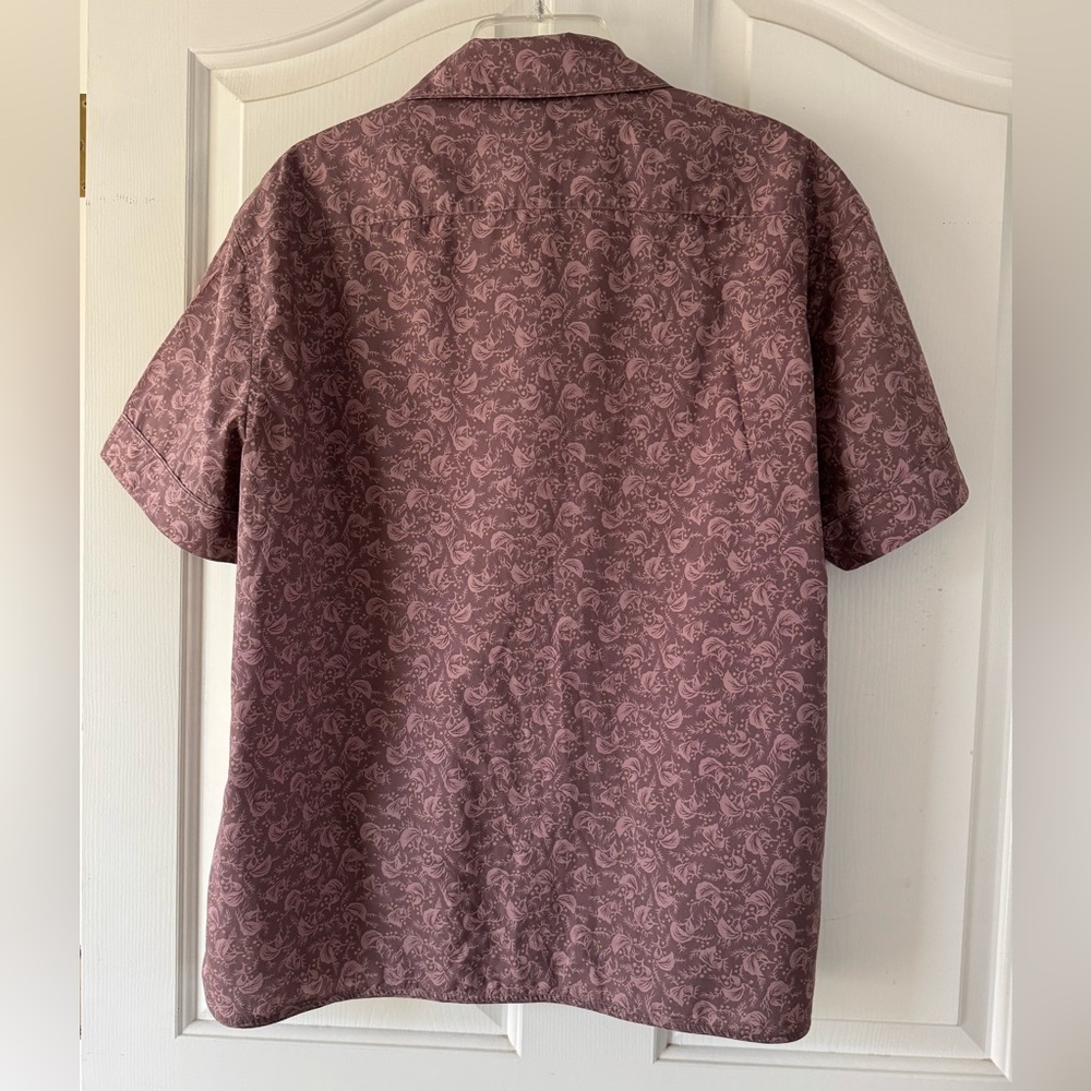 Burberry men’s short sleeve button down shirt, size large, plum/lilac - Picture 4 of 8
